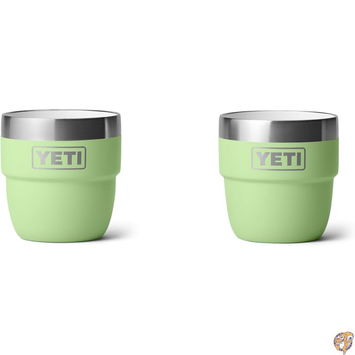 【クーポン配信中】YETI Rambler 4 oz Stackable Cup, Stainless Steel, Vacuum Insulated Espresso/Coffee 2 Pack, Key Lime｜パームスアメリカ
