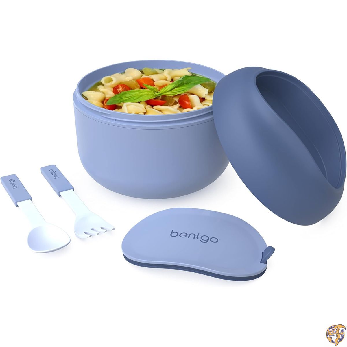 Bentgo Bowl - 断熱漏れ防止ボウル スナックコンパートメント付き 折りたたみ可能な器具 持ち運びやすいデザイン スープ、米、シリアルなどを収納可能 BPAフリー、20.5オンス(スレート)
