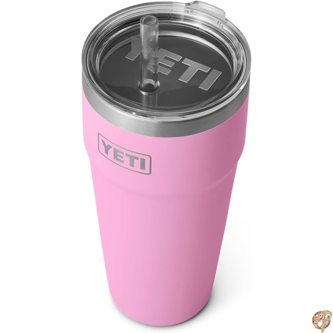 【クーポン配信中】YETI Rambler 26 oz Straw Cup, Vacuum Insulated, Stainless Steel with Lid, Power Pink