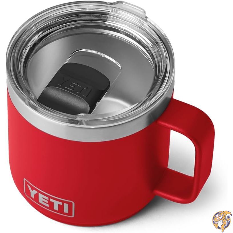 【クーポン配信中】YETI Rambler 14 oz Stackable Mug, Vacuum Insulated, Stainless Steel with MagSlider Lid, Rescue Red