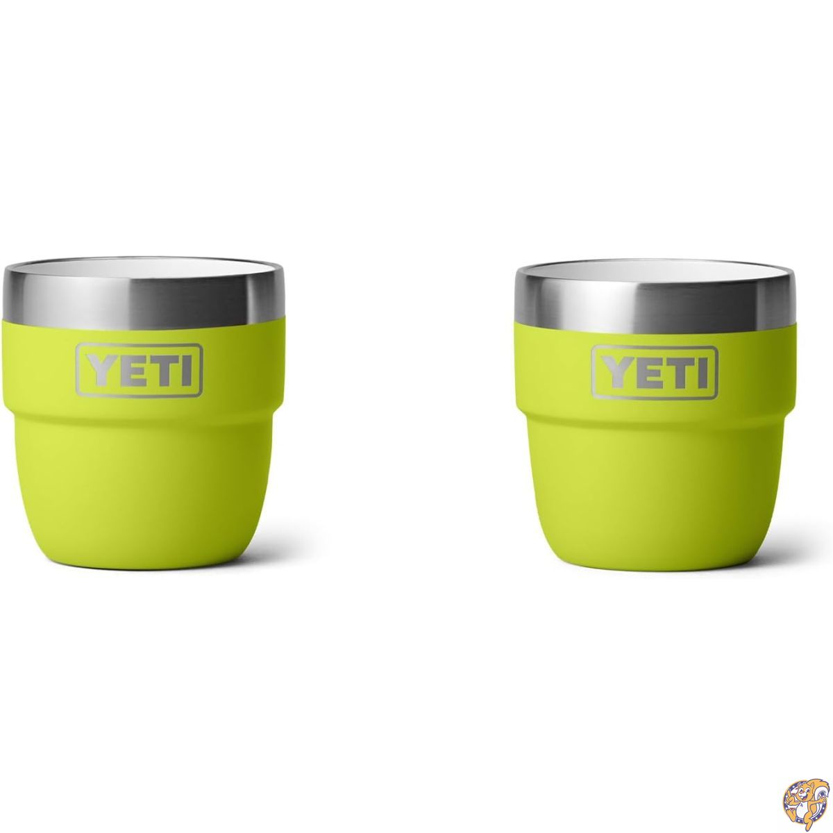 【クーポン配信中】Rambler 4 oz Stackable Cup, Stainless Steel, Vacuum Insulated Espresso/Coffee 2 Pack, Chartreuse