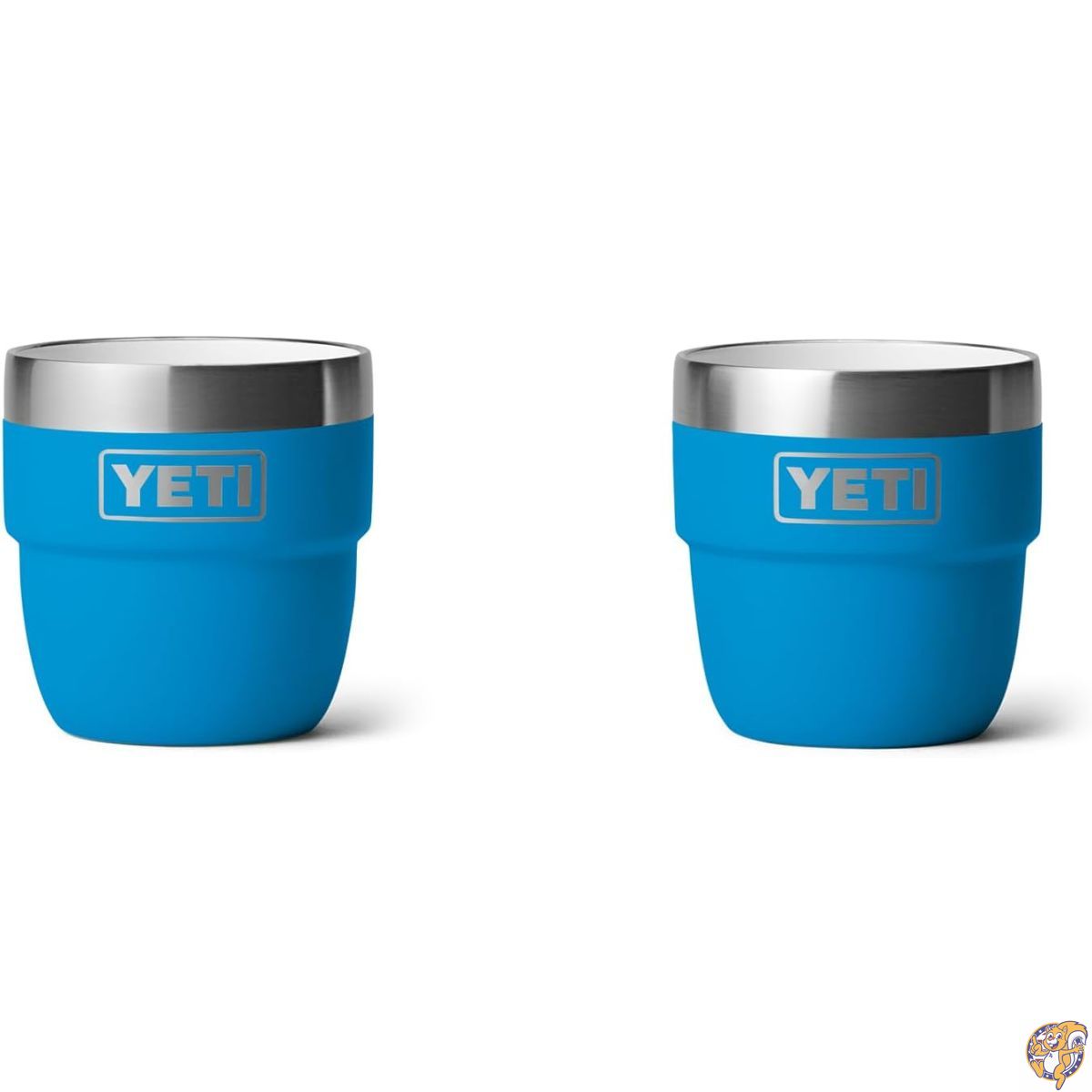 【クーポン配信中】Rambler 4 oz Stackable Cup, Stainless Steel, Vacuum Insulated Espresso/Coffee 2 Pack, Big Wave Blue