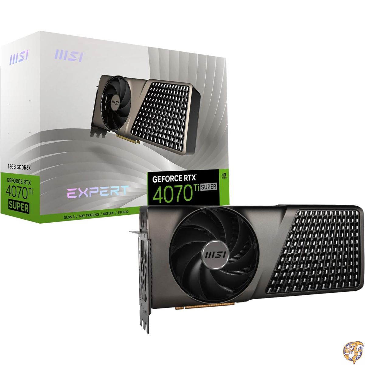 【ポイント2倍!15日】MSI Gaming RTX 4070 TI Super 16G Expert Graphicsカード (NVIDIA Tiスーパー、256ビット、ブーストクロック:2685MHz、16GB GDRR6X 21Gbps、HDMI/DP、Ada Lovelace Architecture), G407TS16E