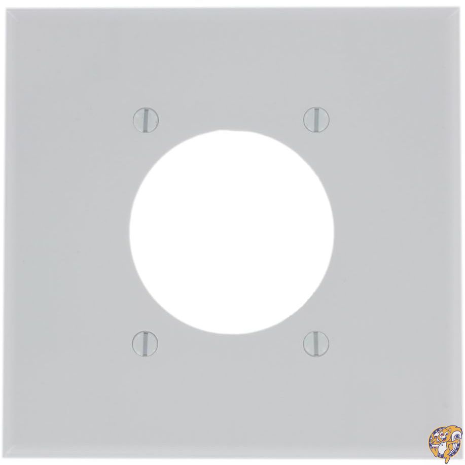 Leviton 2-gangフラッシュマウント2.15-inch Dia、デバイスコンセントウォールプレート 1 Pack 80526-W