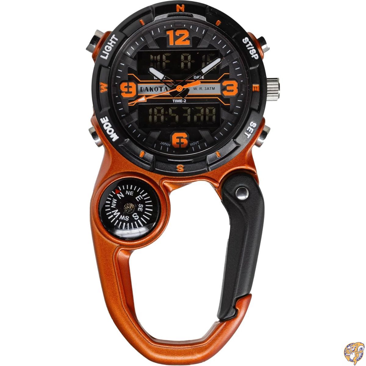 【クーポン配信中】Dakota Analog & Digital Clip Watch, Travel Alarm, Stopwatch, Timer and Dual Time, Outdoor Gifts for Men Women, Use Traveling, Fishing, Golf, More, Digital, On Watch [並行輸入品]
