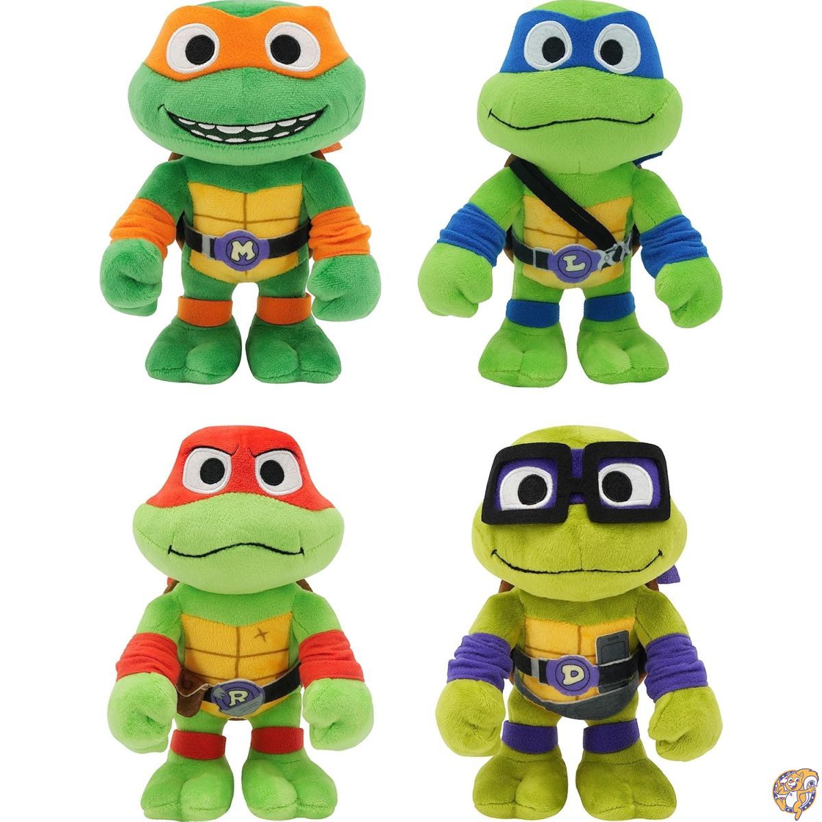 【クーポン配信中】Mattel ティーンエイジ・ミュータント・ニンジャ・タートルズ:ミュータント・メイヘム ぬいぐるみセット ソフトドール4個付き 8インチ レオナルド ミケランジェロ ラファエル ドナテロ