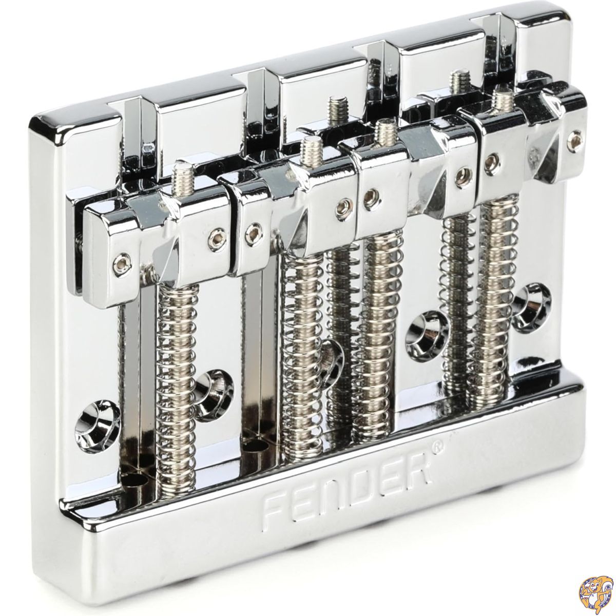Fender パーツ Fender&reg; HiMass&trade; 4-String Bass Bridge Assembly With Zinc Saddles, Chrome