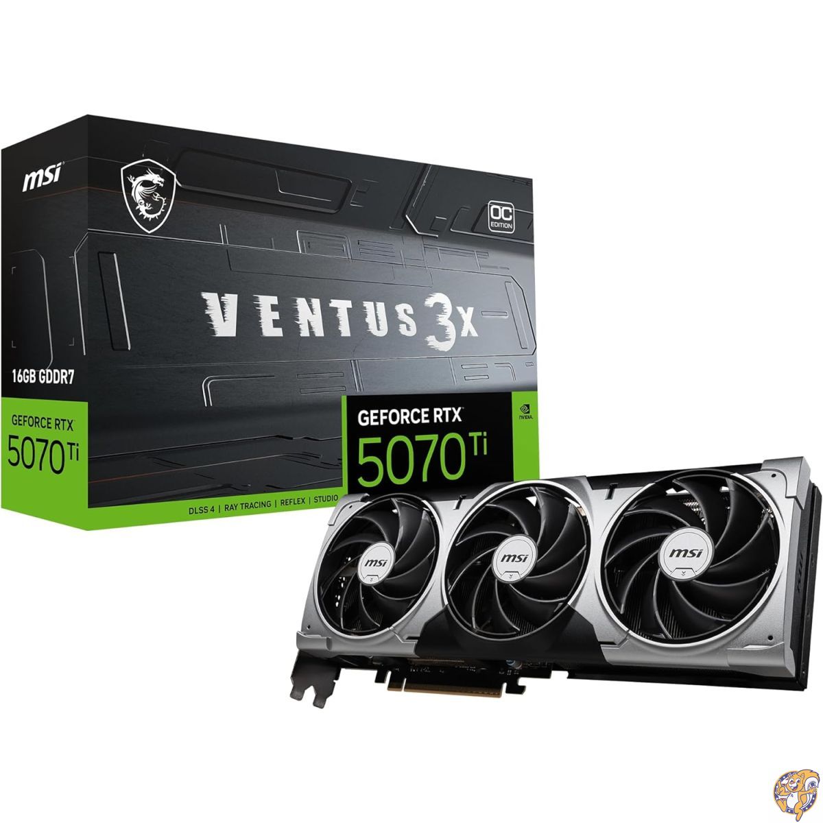 【クーポン配信中】MSI Gaming RTX 5070 Ti 16G Ventus 3X OCグラフィックスカード (16GB GDDR7、256ビット、究極のパフォーマンス:2497MHz、DisplayPort x 3 2.1a、HDMI 2.1b、NVIDIA Blackwell Architecture)