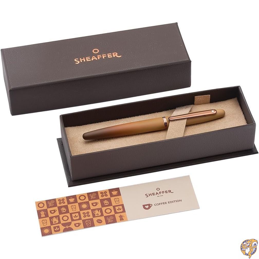 【ポイント2倍!15日】Sheaffer VFM 9428 コーヒーエディション マットブラウン 万年筆 リーガルブラウンPVDシグネチャートリムとホワイトドットオブエクセレンス - 細字 8,449円