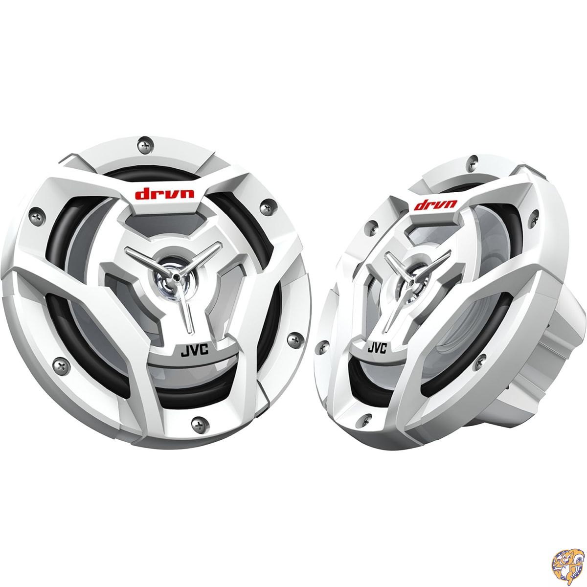 【クーポン配信中】JVC CS-DR6200M Marine 6.5インチ 2ウェイ同軸スピーカー - 2個セット (ホワイト) 防水ウーファー付き / UV耐性グリル Max Power 150W