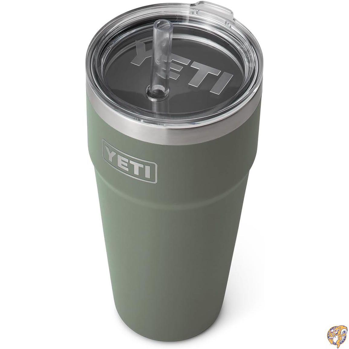 YETI Rambler 26 oz Straw Cup, Vacuum Insulated, Stainless Steel with Lid, Camp Green