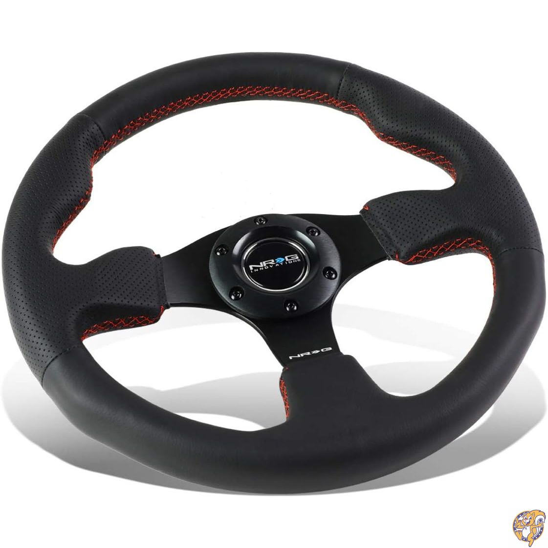 【ポイント2倍!15日】NRG Innovations RST-012R-RS 強化ハンドル(320mmスポーツレザーハンドルレッドステッチ)