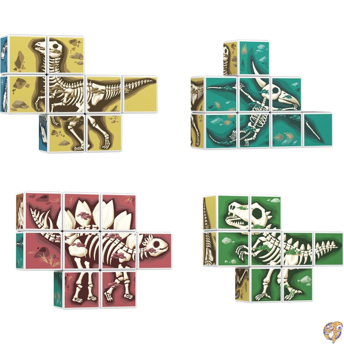 PicassoTiles 磁気3Dパズル 組み立てキューブブロック 恐竜マグネット マジックキューブ ブロック X線 恐竜ワールド おもちゃセット 先史時代のジュラ紀の化石 STEM 教育キット 重大な問題解決 学習