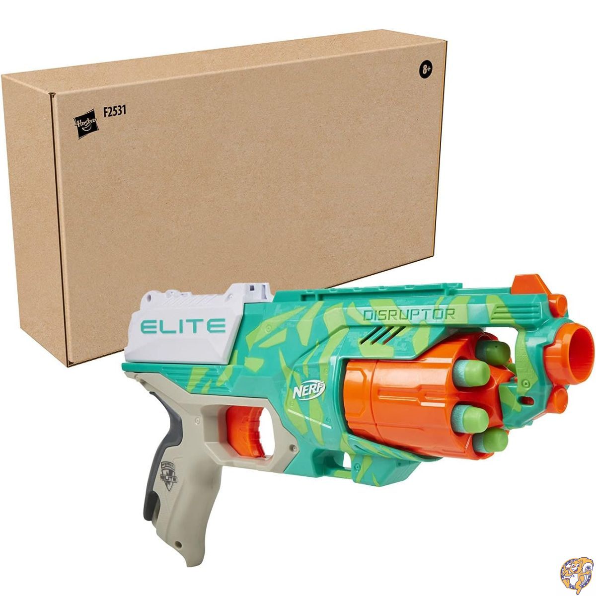 【クーポン配信中】ハズブロ(HASBRO)ナーフ エリート ディスラプター ダイナミックグリーン F2531 正規品 スラムファイア ロテーティングドラム 公式ダーツ6本付属 ユニセックス
