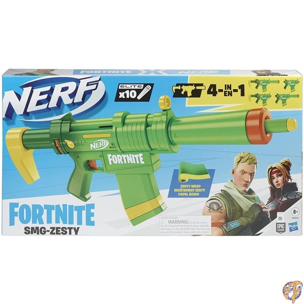 【クーポン配信中】NERF Fortnite SMG-Zesty エリートダーツブラスター -- 取り外し可能なストックとバレル 取り外し可能なダーツ10個 公式エリートダーツ10個|パームスアメリカ