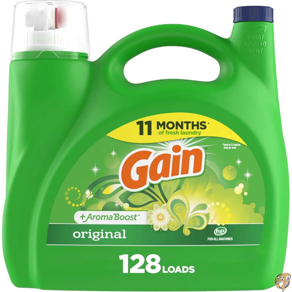 【ポイント2倍!15日】Gain（ゲイン）+ Aroma Boost 液体洗濯洗剤 オリジナルの香り 128回分 184オンス（約5.44L） HE（ドラム式）対応