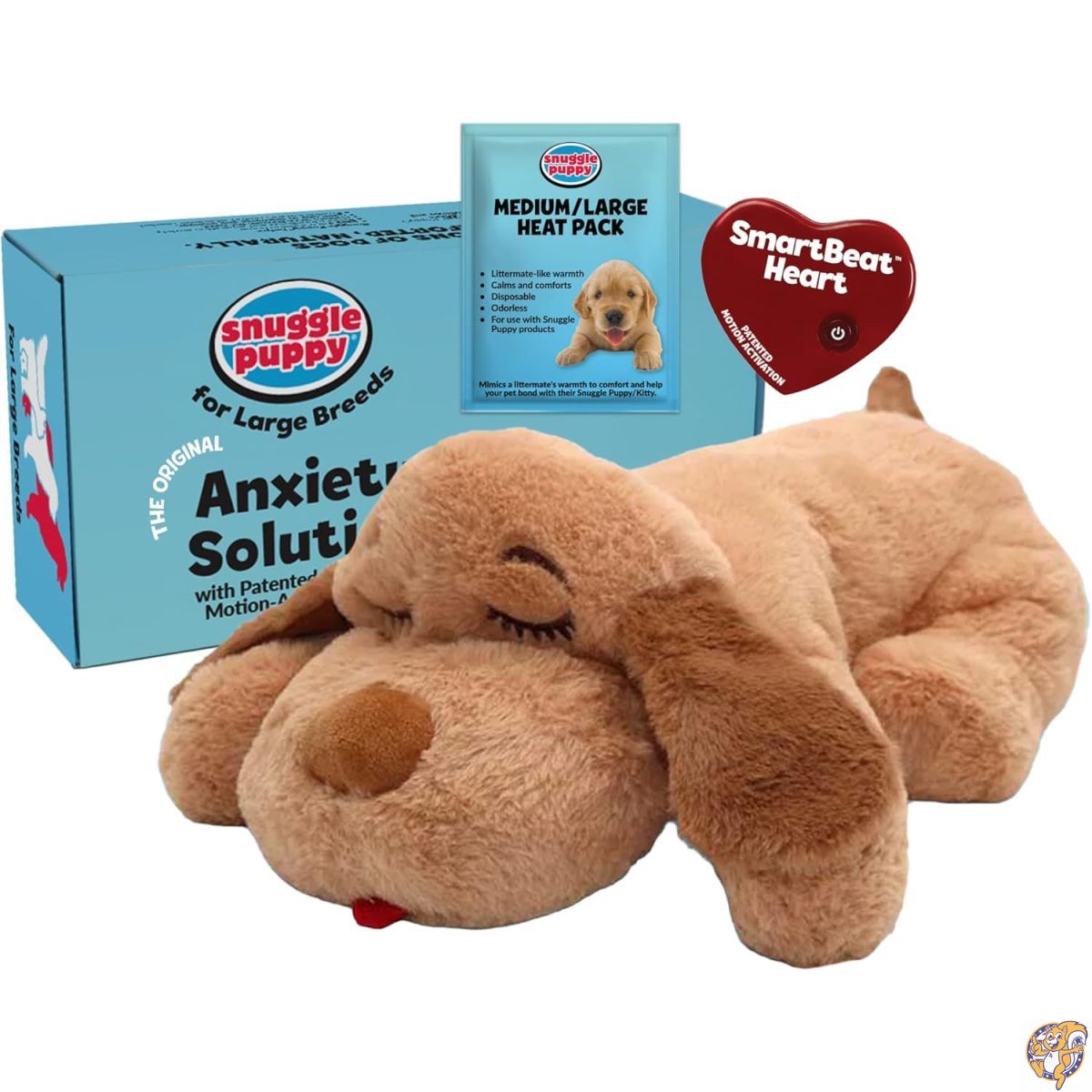 【ポイント2倍!15日】Snuggle Puppy Original for Large Breeds - ハートビートパピー Dog ペット 不安緩和と鎮静補助 コンフォートドッグトイ 行動訓練と睡眠補助 抱っこバディ ビスケット
