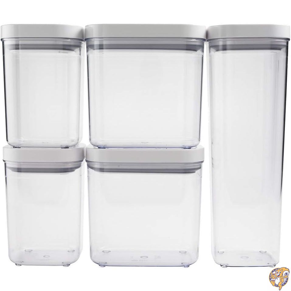 OXO (オクソー) SoftWorks ポップコンテナ 5点セット ホワイト (プラスチック製)