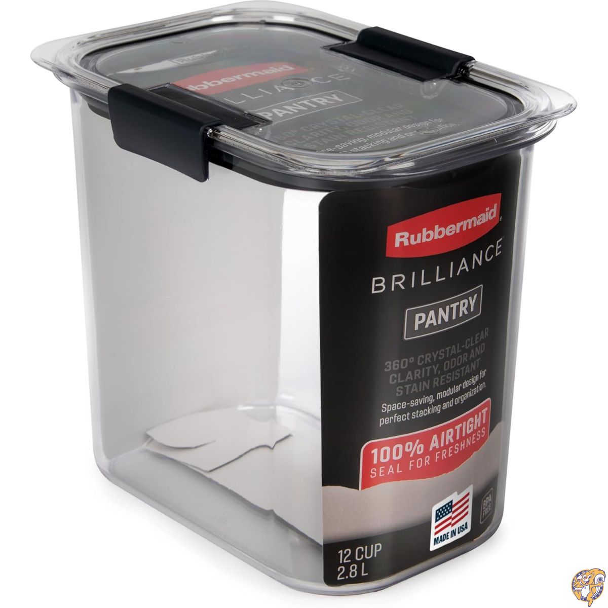 【クーポン配信中】(Open Stock, Sugar (12 Cup)) - Rubbermaid Brilliance Pantry Airtight Food Storage Container, BPA-free Plastic, 12 Cup, Clear｜パームスアメリカ