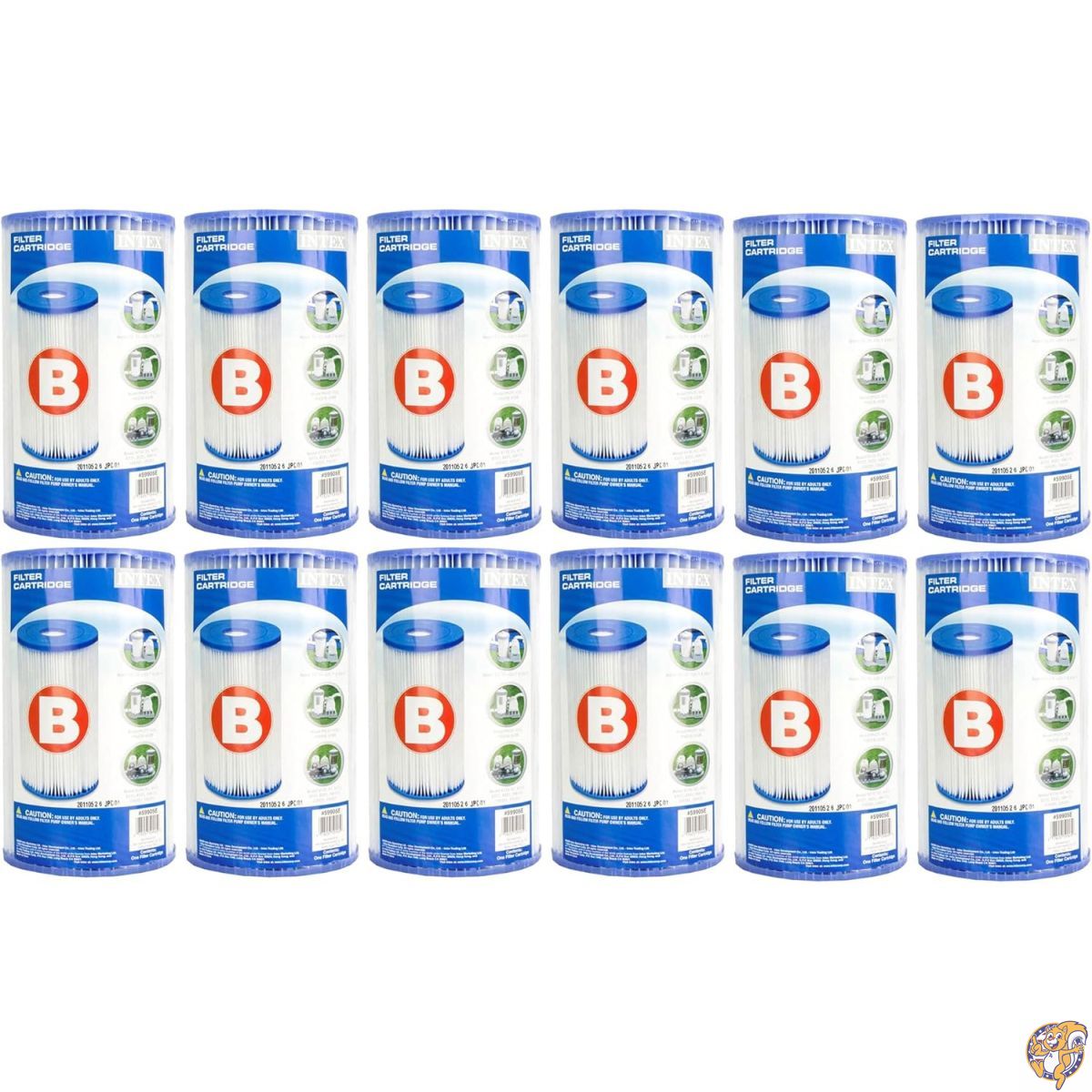 【クーポン配信中】Intex Replacement Pool Filter Cartridge - Type B 12 Pack
