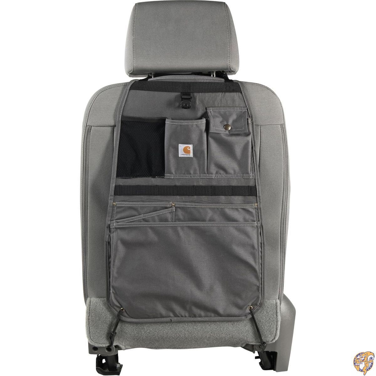 【クーポン配信中】Carhartt ユニバーサルナイロンダック自動車用シートバックオーガナイザー、仕事や子供の整理、砂利。