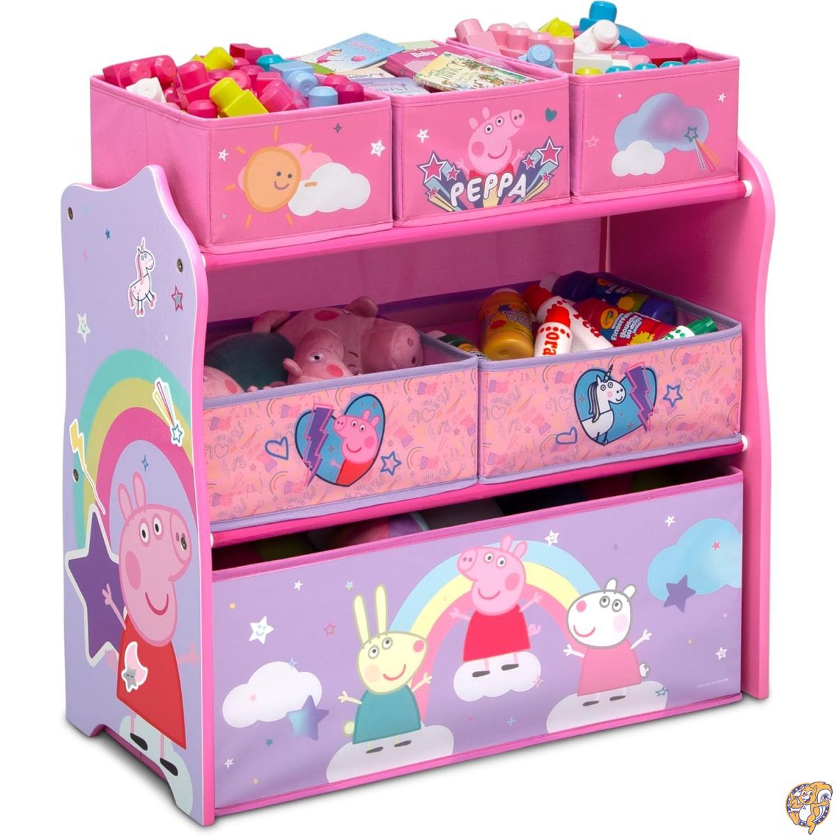 Delta Children デルタチルドレン ペッパピッグ おもちゃ箱 6ビン 収納ラック オーガナイザー 子供部屋 お片付け