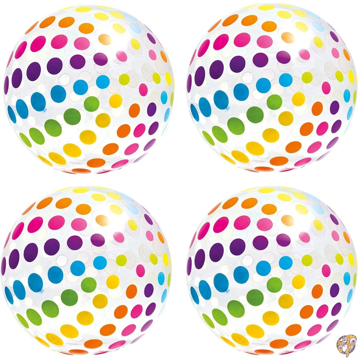 【ポイント2倍!15日】INTEX Jumbo Inflatable Big Panel Colourful Giant Beach Ball (Set of 4) 59065EP