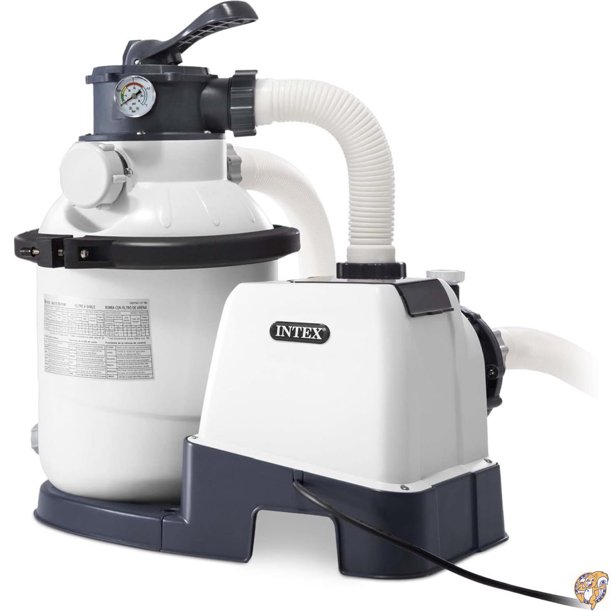 【クーポン配信中】Intex 26643EG Intex-1200 Gph Sand Filter Pump (110-120 Volt) Pool, 10 in, light gray