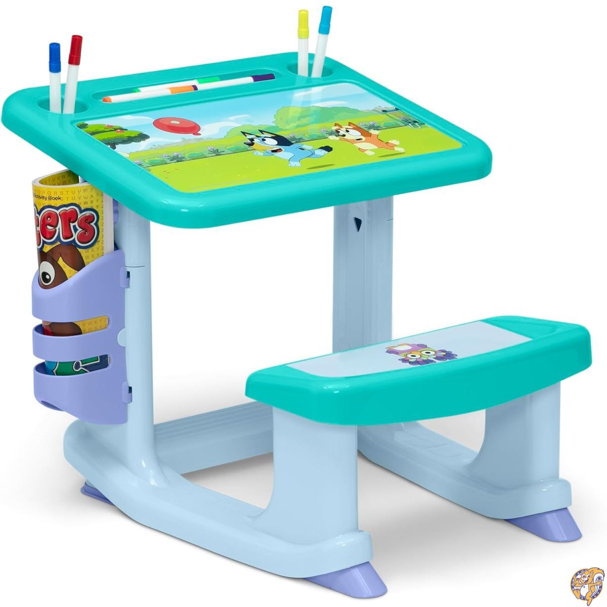 【クーポン配信中】Delta Children Bluey Draw&Play Desk - マーカー10本と塗り絵ブック付き ブルー｜パームスアメリカ