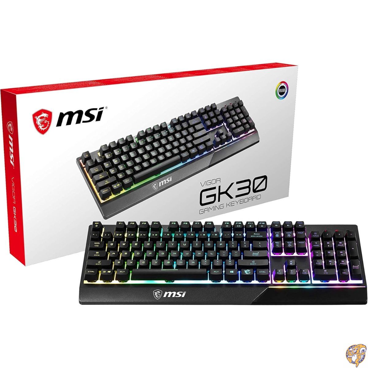 MSI Vigor GK30 RGB ミスティックライト メカニカルゲーミングキーボード - ドイツ語配列|パームスアメリカ