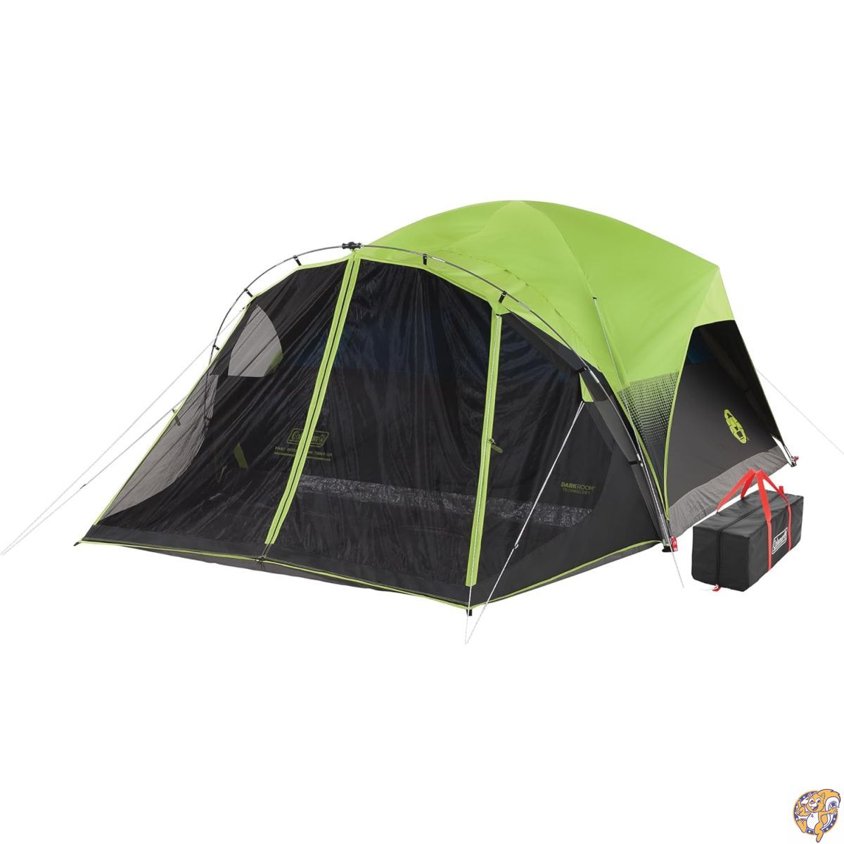 Coleman Carlsbad ダークルームテント スクリーンポーチ付き 4/6人用テントは日光を90%ブロックし、屋内を涼しく耐候性に保ちます。簡単なセットアップ。PFAS不使用の素材で作られています。