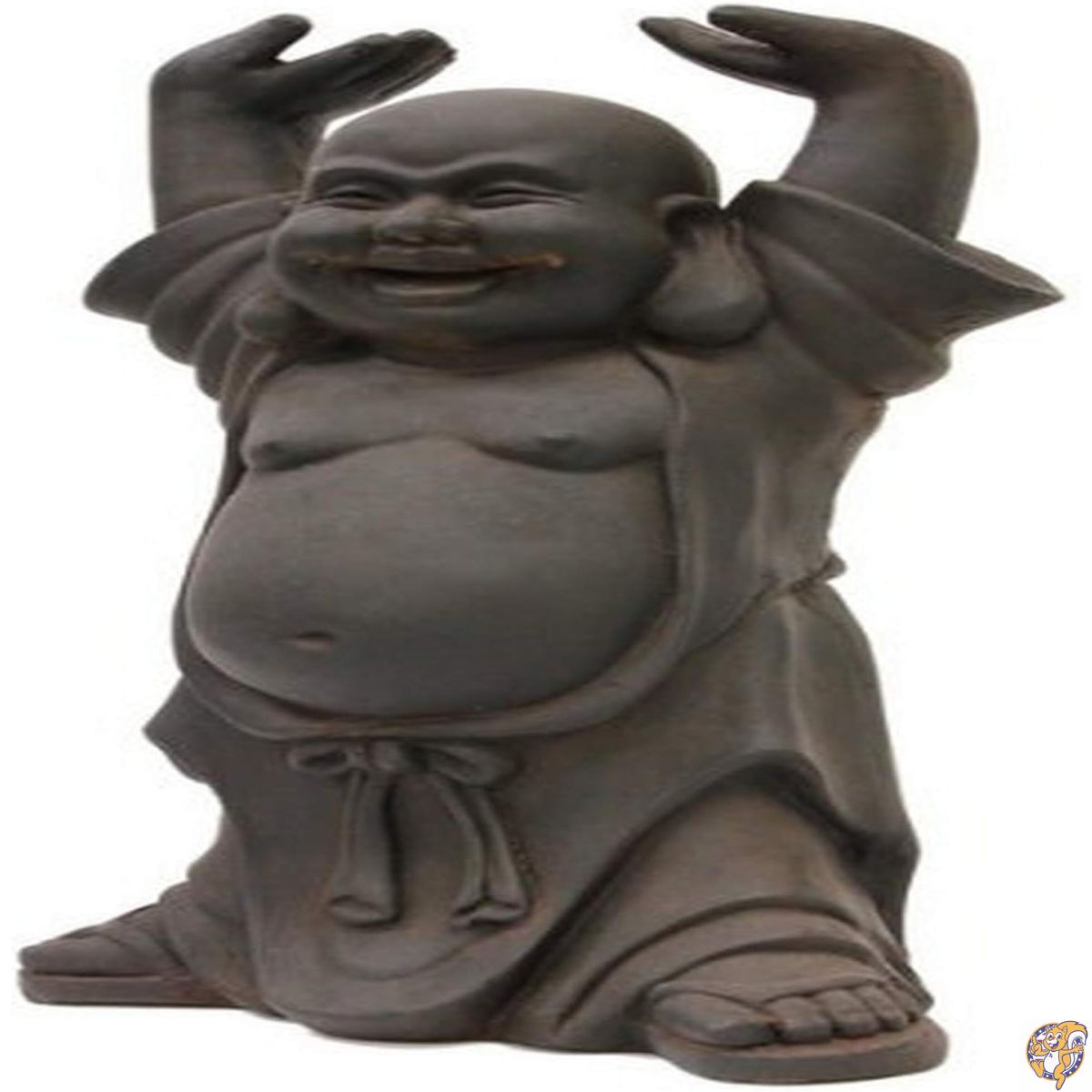 Hi-Line Gift Ltd Clay Fiber Buddha with Hands Up Statue