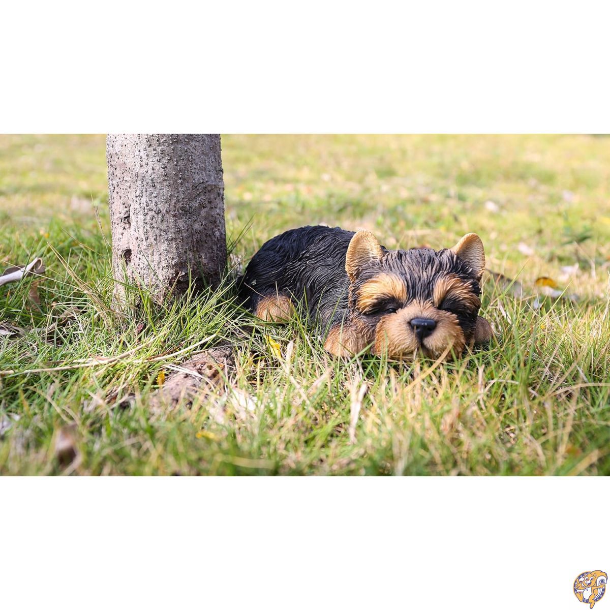 RUNADI ハイラインギフト 87710-M ヨークシャーテリア 子犬 寝ているペットパル像、ブラック
