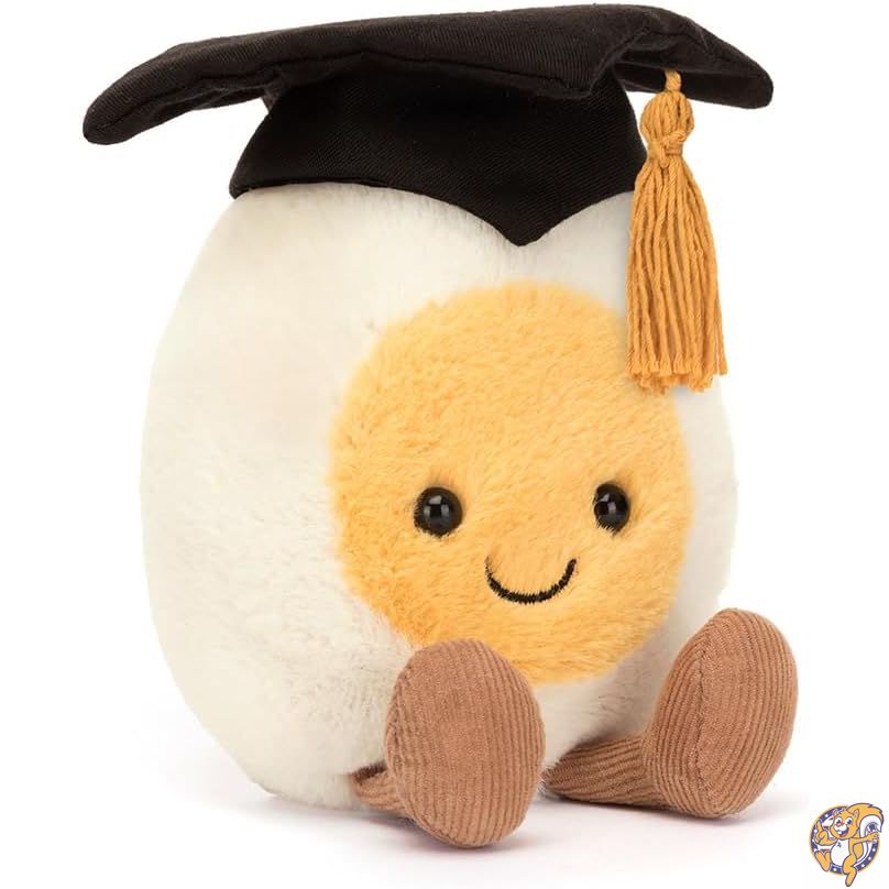 【クーポン配信中】Jellycat アミューズブル ゆで卵 卒業生ぬいぐるみ 5.5インチ | 食べ物 ぬいぐるみ 楽しい卒業ギフト