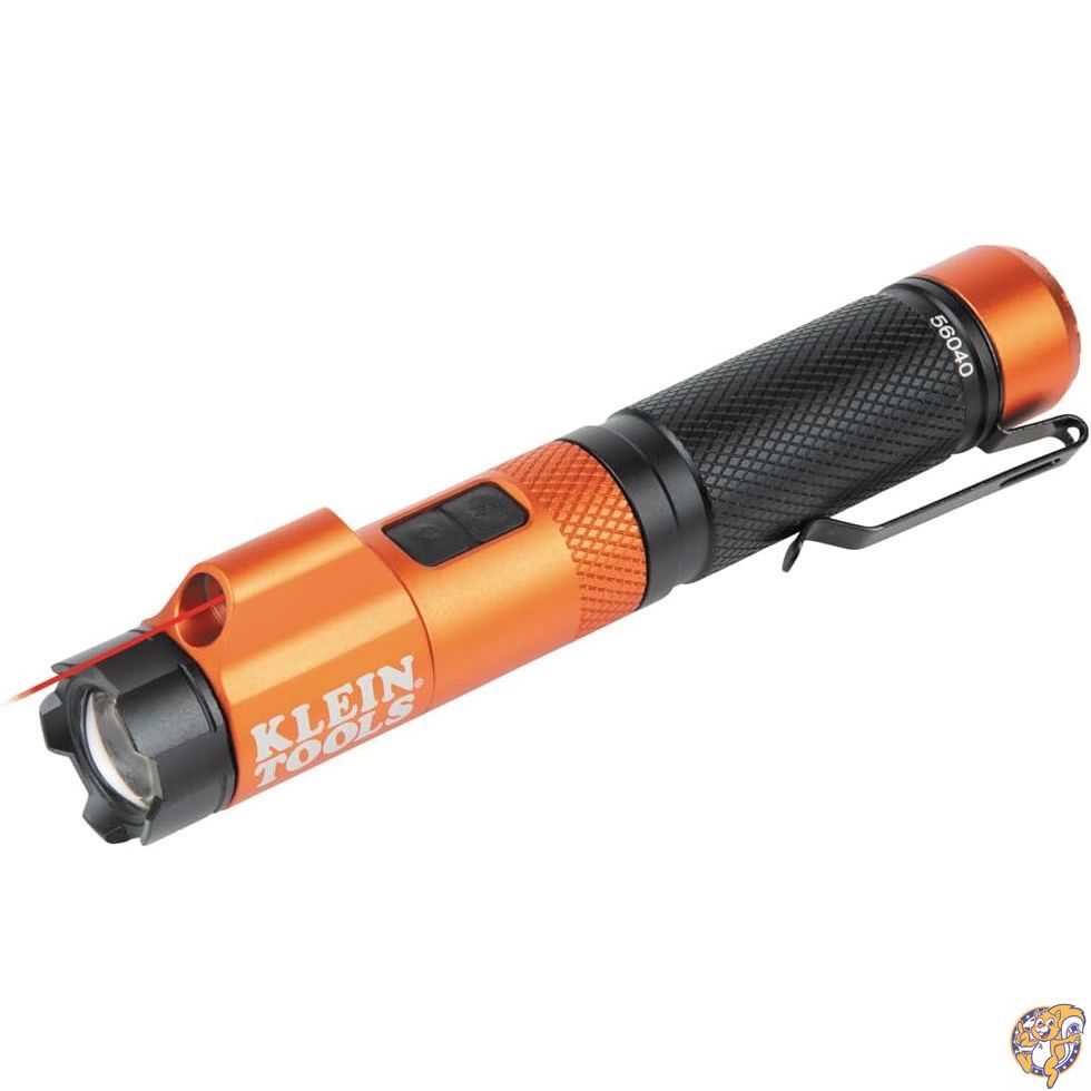 【クーポン配信中】KLEIN TOOLS 56040 マグネット付き LEDフラッシュライト、350ルーメン 充電式懐中電灯、ツイストフォーカス機能、レーザーポインター搭載、ハンズフリー対応、USB充電ケーブル付属、作業・アウトドア用|パームスアメリカ