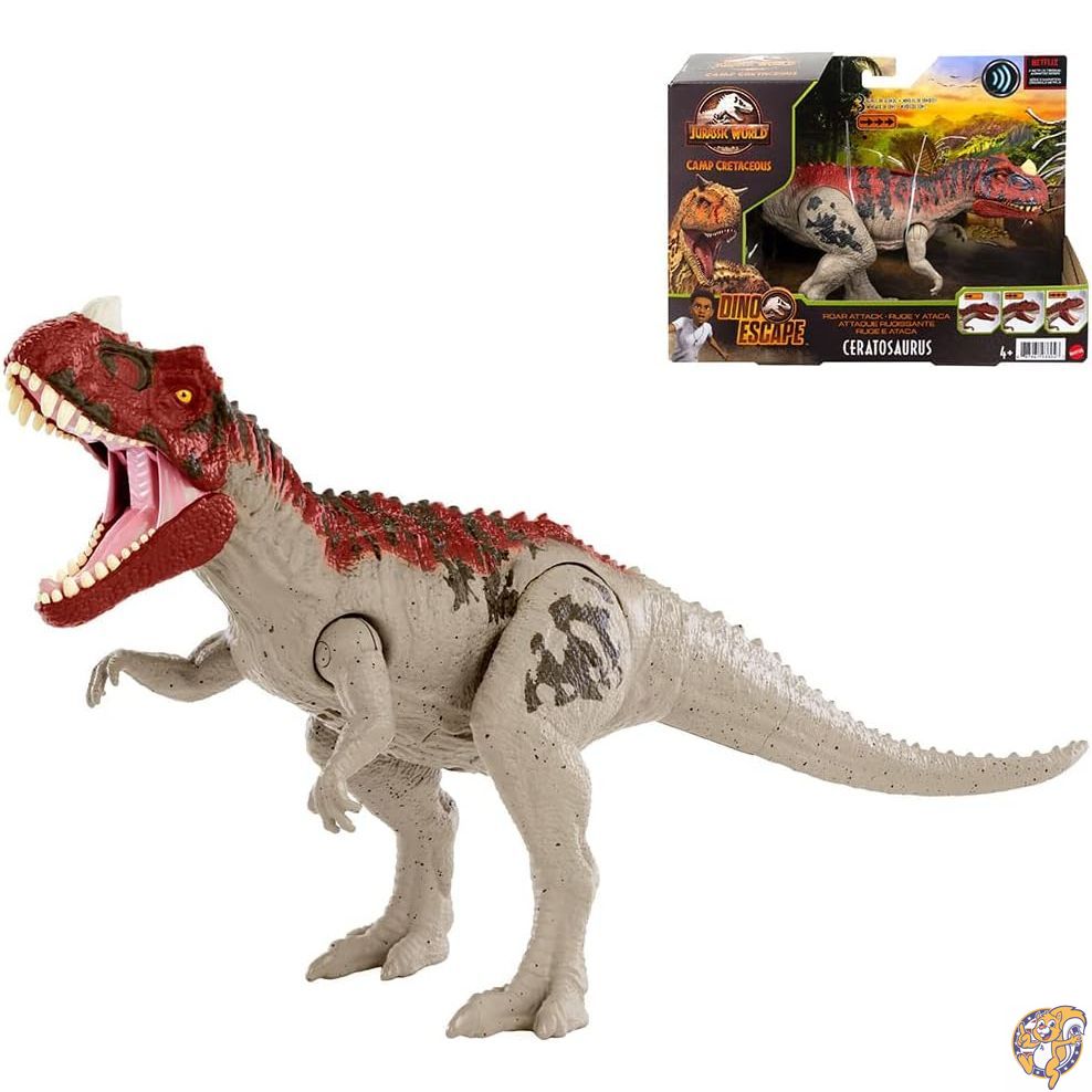 【クーポン配信中】マテル ジュラシックワールド(JURASSIC WORLD) アクションフィギュア ケラトサウルス 【全長:30cm】【4歳~】 GWD07 レッド|パームスアメリカ