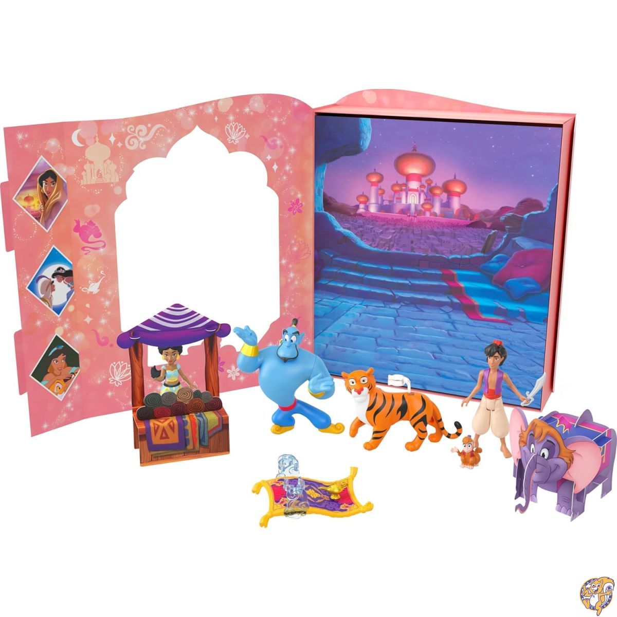 【クーポン配信中】Mattel (マテル) ディズニー プリンセス おもちゃ ジャスミン クラシック ストーリーブックセット 6つのキャラクター付き ジャスミン、アラジン、魔神の小さな人形、ディズニーのアラジン映画にインスパイアされた｜パームスアメリカ