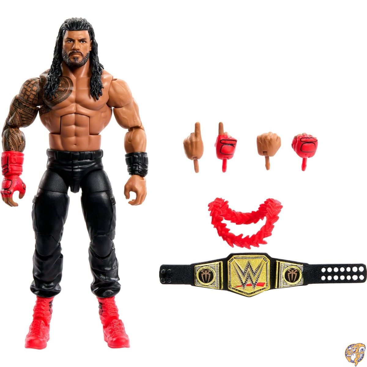 【クーポン配信中】Mattel WWEエリートアクションフィギュア&アクセサリー、シリーズ#110 Roman Reigns 6インチ コレクター収集品 25個の関節ポイントと交換可能な針付き｜パームスアメリカ