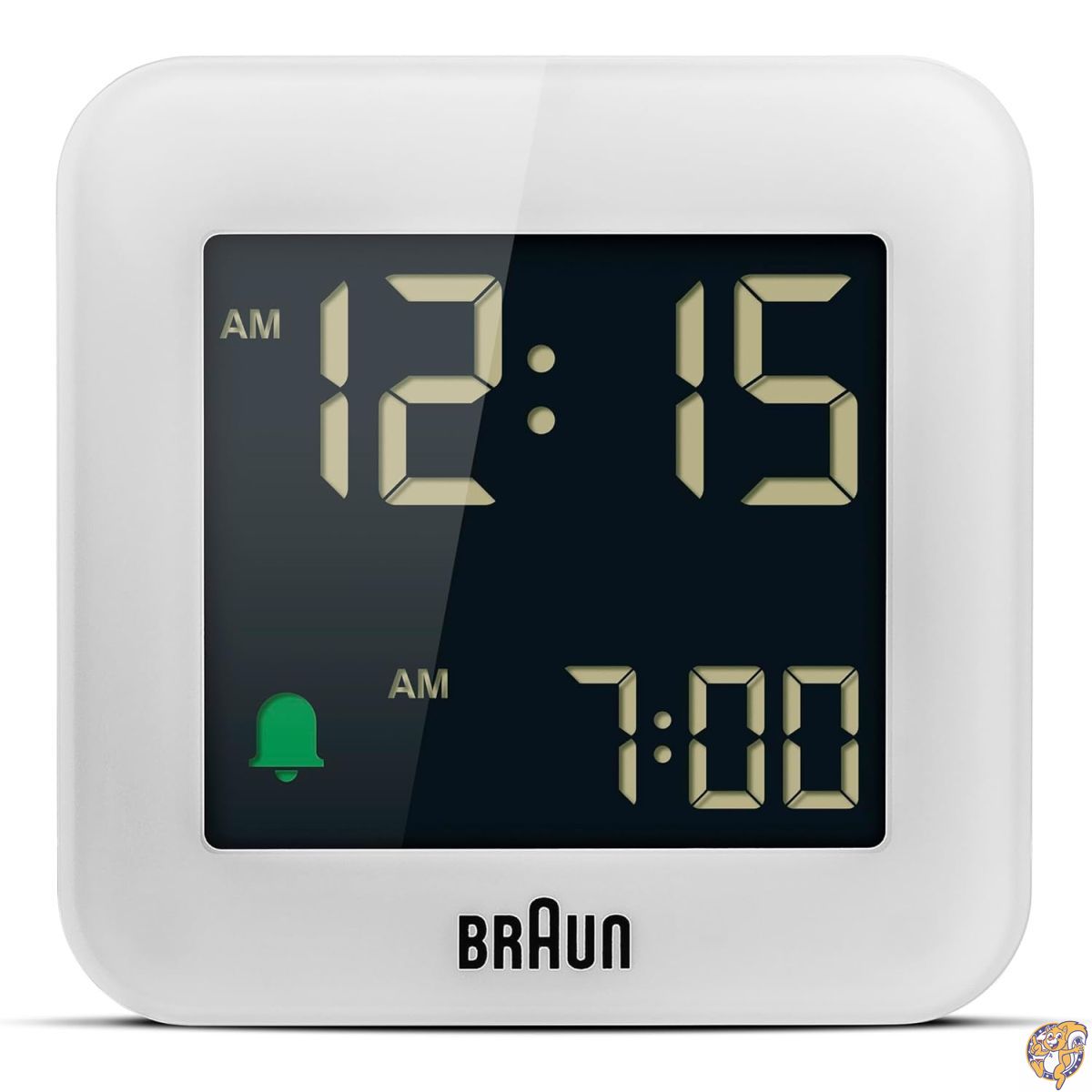 【クーポン配信中】Braun デジタルトラベル目覚まし時計 スヌーズ付き コンパクトサイズ ネガティブLCDディスプレイ クイックセット Crescendo ビープアラーム ホワイト モデルBC08W|パームスアメリカ