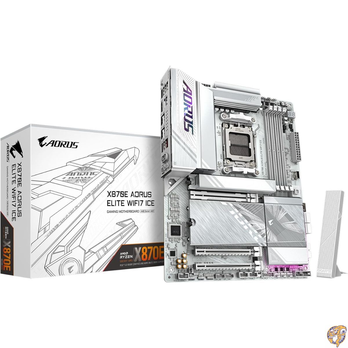 【クーポン配信中】GIGABYTE X870E AORUS Elite WIFI7 ICE AMD AM5 LGA 1718 マザーボード、ATX、DDR5、4X M.2、PCIe 5.0、USB4、WIFI7、2.5GbE LAN、EZラッチ。｜パームスアメリカ