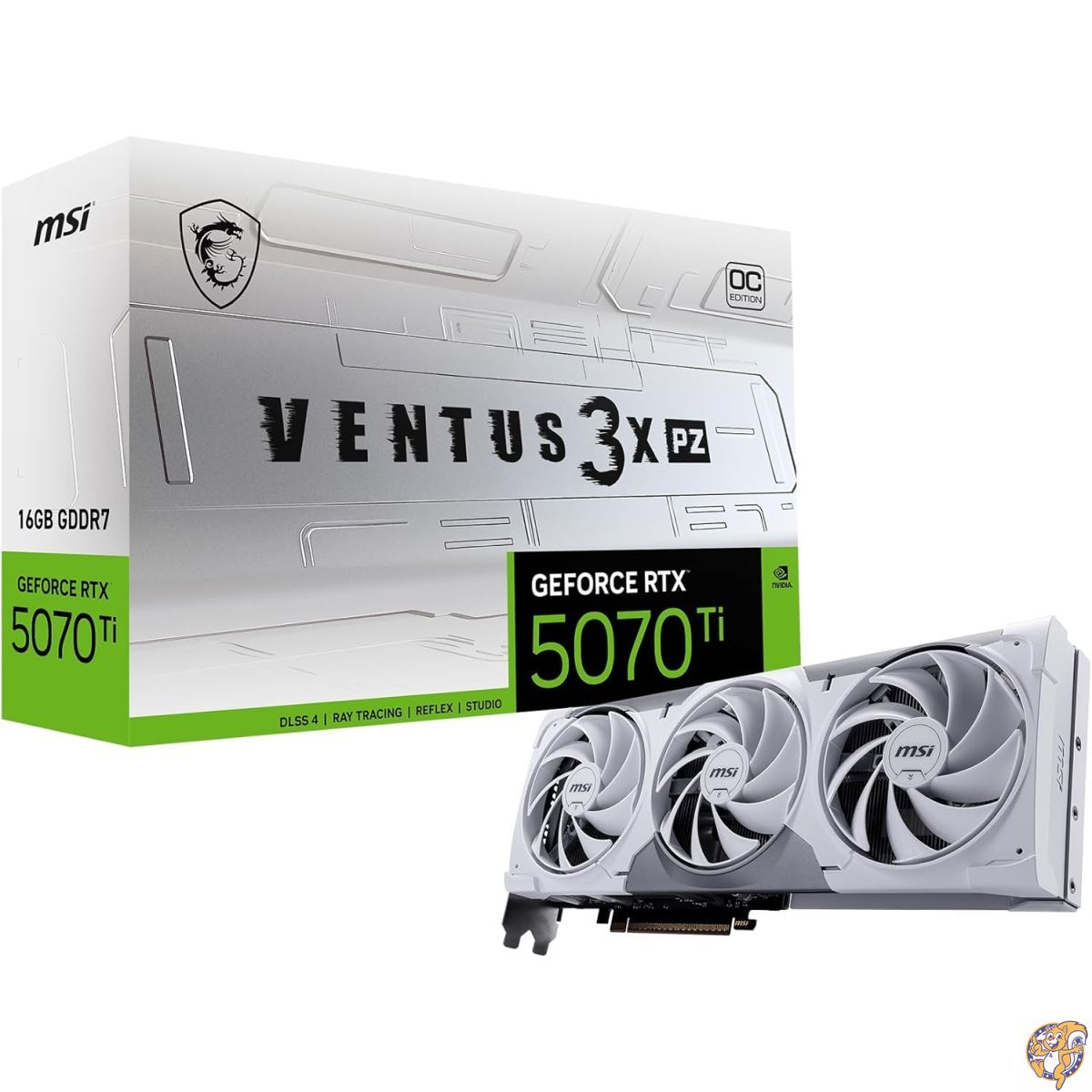 【20日最大4000円クーポン】msi Gaming RTX 5070 Ti 16G Ventus 3X PZ OC グラフィックスカード (16GB GDDR7、256ビット、エクストリームパフォーマンス:2482MHz、DisplayPort x 3 2.1a、HDMI 2.1b、NVIDIA Blackwell Architecture)|パームスアメリカ