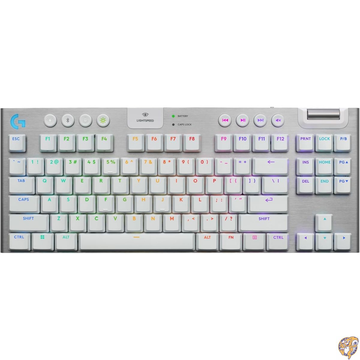 Logitech G915 X LIGHTSPEED TKL 薄型ワイヤレスゲーミングキーボード ダブルショットPBTキーキャップ フルカスタマイズキー RGBバックライト 洗練されたアルミ仕上げ GLタクタイル (茶軸) PC/Mac ブラック｜パームスアメリカ