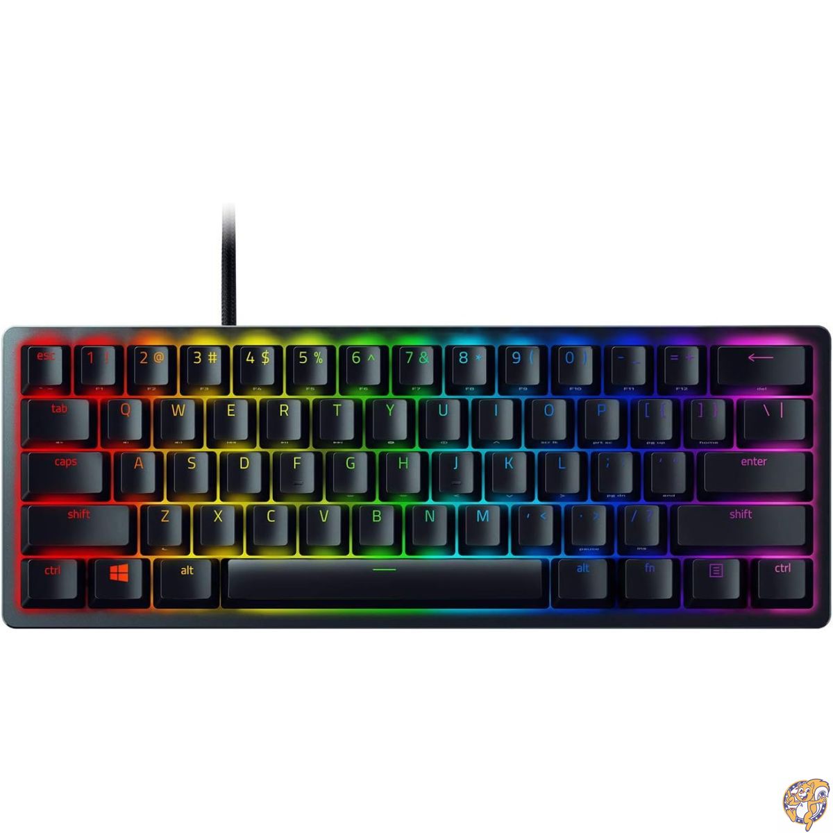 Razer Huntsman Mini 60% ゲーミングキーボード:クリッキーオプティカルスイッチ ラピッドトリガーモード Chroma RGBライティング PBTキーキャップ オンボードメモリ Snap Tap対応 クラシックブラック|パームスアメリカ