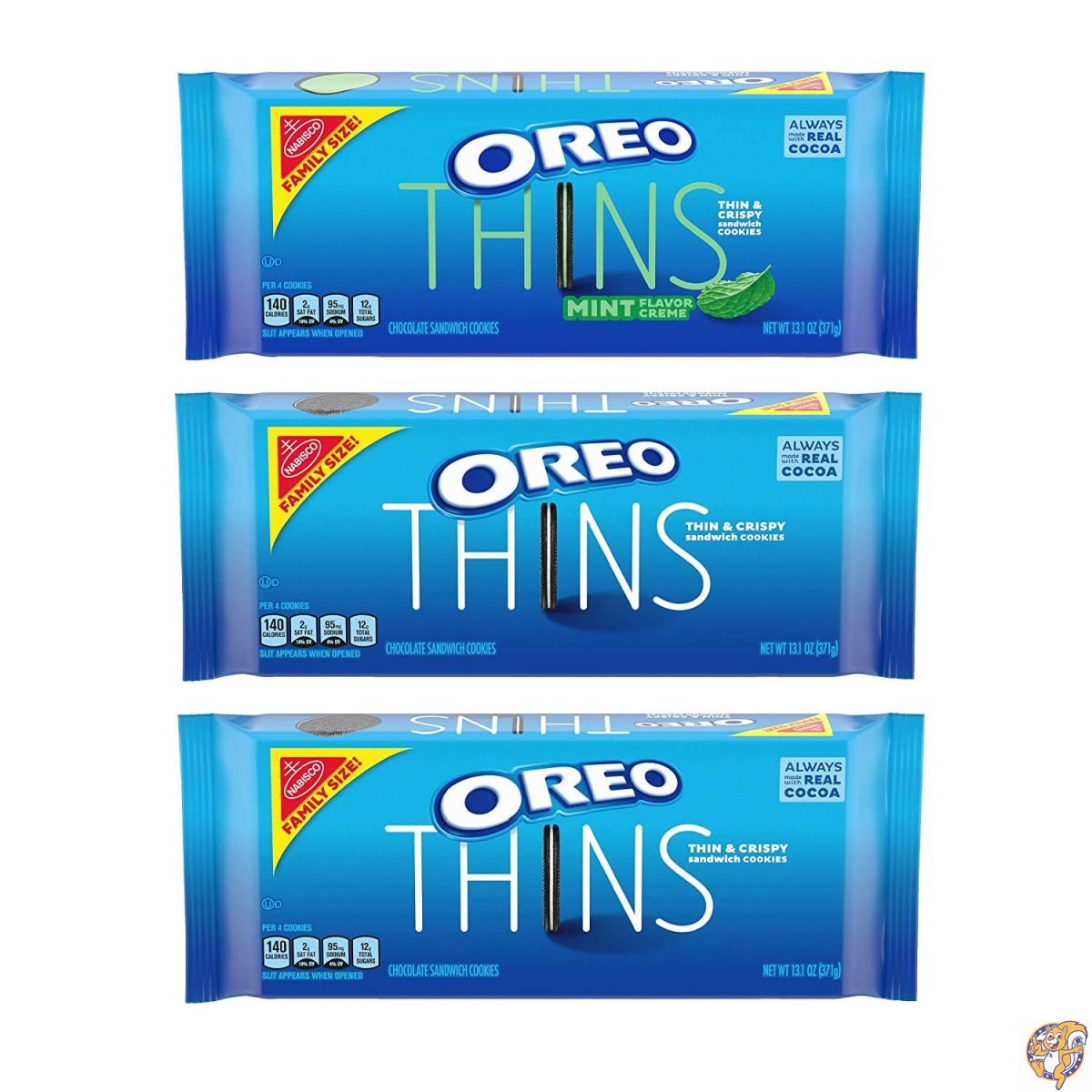 【クーポン配信中】Oreo (ORMT9) Thins Flavored Creme and Original Chocolate Sandwich Cookies Variety Pack, ミント味含む 合計約1,114g (39.3オンス)｜パームスアメリカ
