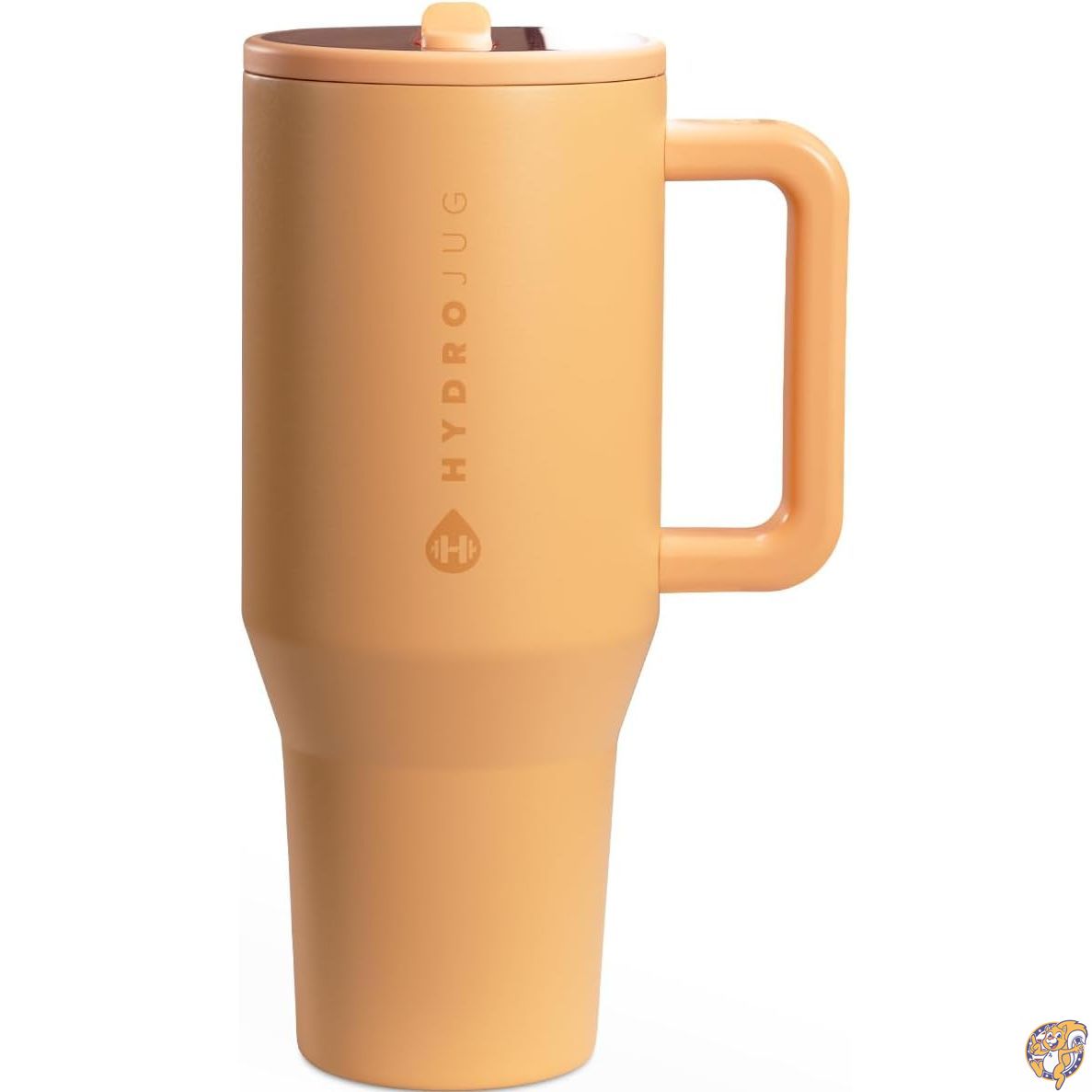 HydroJug Traveler 40オンス（約1.2L）ステンレス製タンブラー ハンドル＆フリップストロー付き カップホルダー対応・漏れ防止設計・保冷保温・ラバーベース仕様 ギフトにも最適（レディース＆メンズ） マリーゴールド｜パームスアメリカ