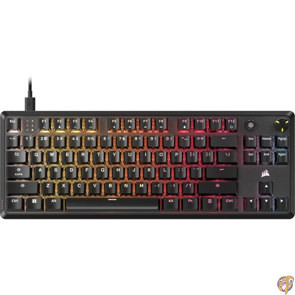 Corsair K70 CORE TKL RGB テンキーレス メカニカル 有線 ゲーミングキーボード - ルービング済み MLX Red v2 リニアスイッチ SOCD ABSダブルショットキーキャップ 減衰 1000Hz ポーリング QWERTY NA ブラック|パームスアメリカ