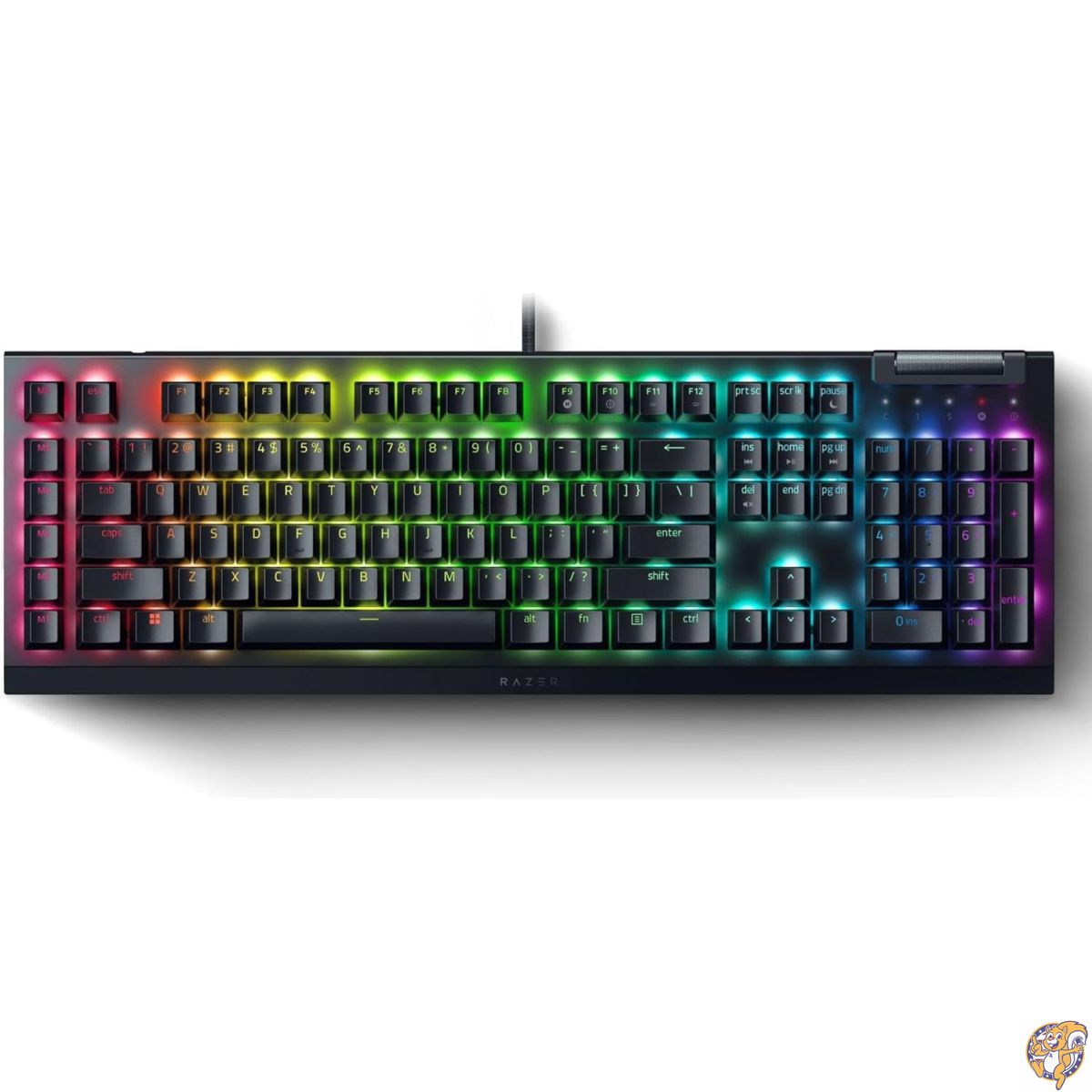 Razer BlackWidow V4 X メカニカルゲーミングキーボード:イエロースイッチリニア&サイレント-6マクロキー-クロRGB-ダブルショットABSキーキャップ-ローラー&メディアキー-スナップタップ|パームスアメリカ