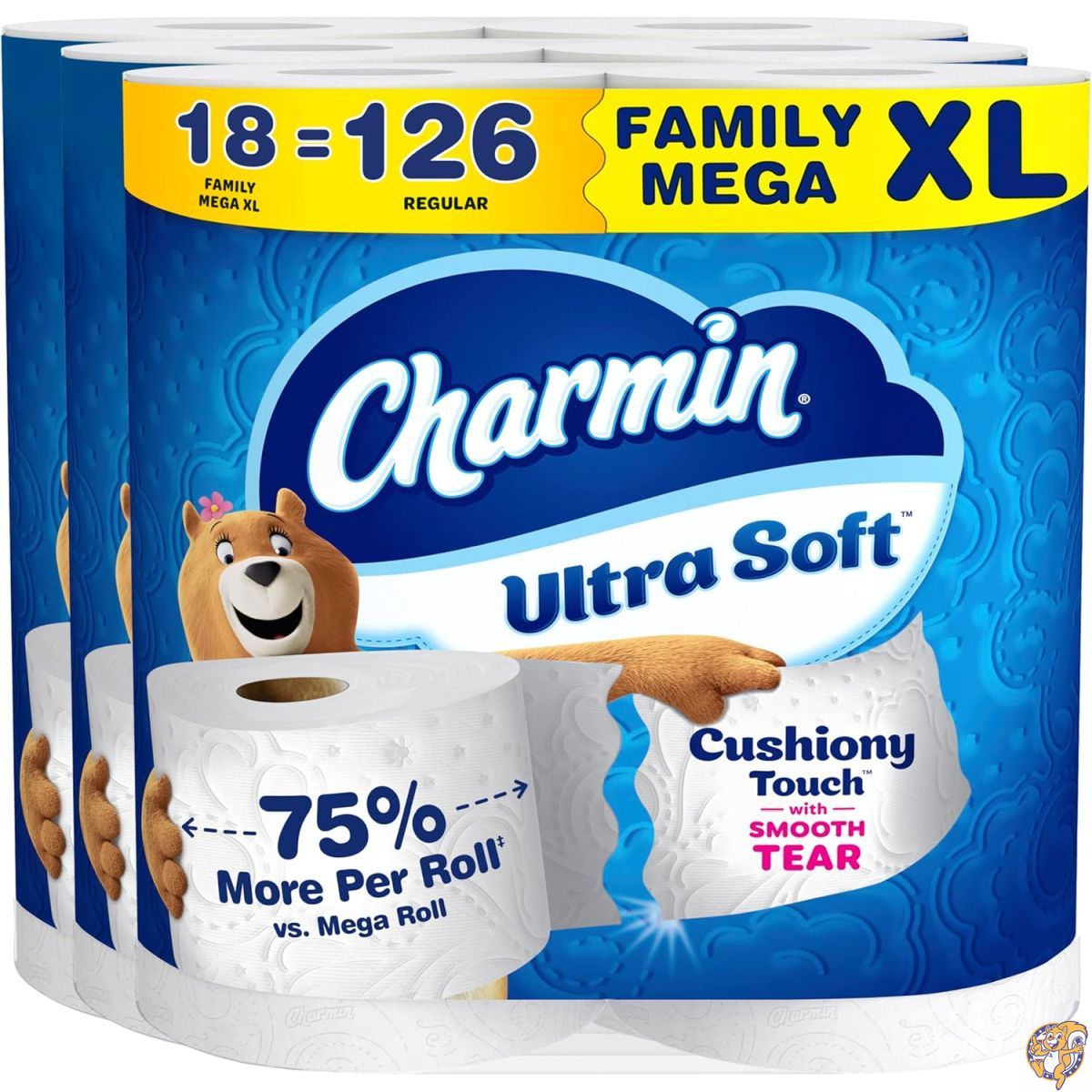 【20日最大4000円クーポン】Charmin ウルトラソフトトイレットペーパー ファミリーメガXLロール 18巻 1ロールあたり385枚｜パームスアメリカ 13,244円