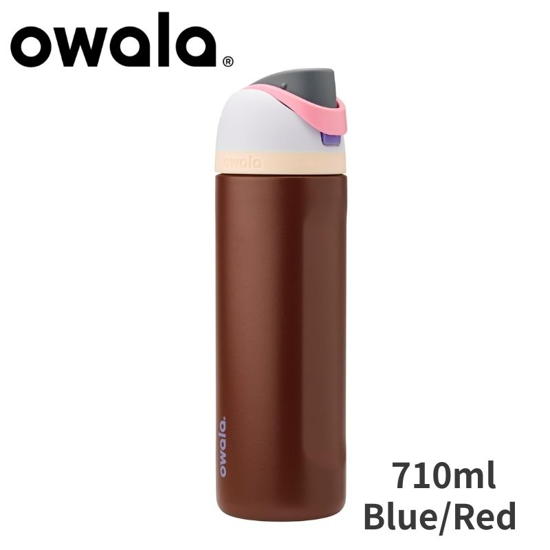 【20日最大4000円クーポン】オワラ 水筒 Owala FreeSip ステンレス製 ウォーターボトル 約710ml Cranberry Parade レッド ブルー ストロー付き 真空断熱 保冷24時間 スポーツ ジム 学校 BPAフリー｜パームスアメリカ