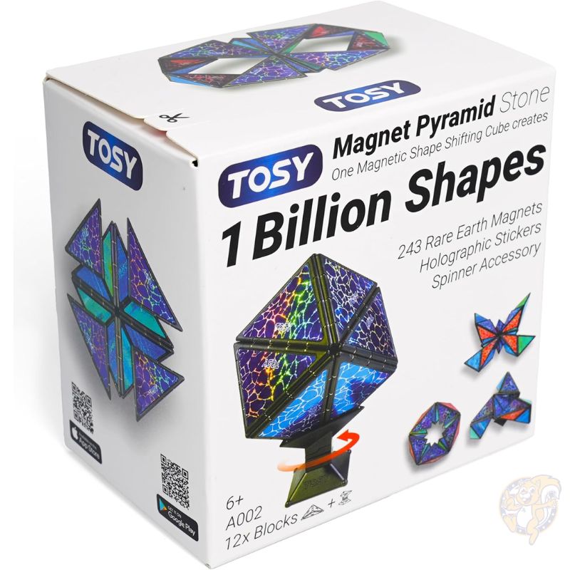 【クーポン配信中】TOSY トージー Magnet Pyramid Stone マグネット ピラミッド ストーン 磁石パズル 14ピース（パズル12＋スピナー2） 243個レアアース磁石 1キューブで10億通り STEM知育玩具 キッズ 子供 クリスマス プレゼント ギフト 入園 誕生日 の商品写真